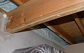 along joists